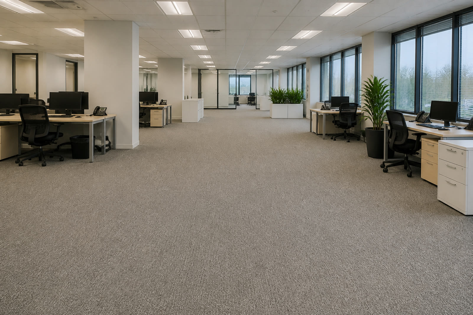 Commercial carpet extraction after cleaning
