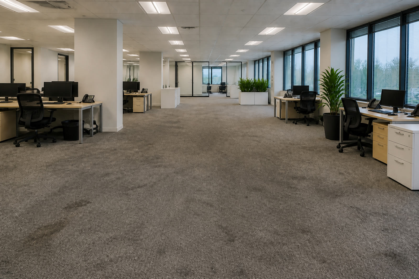 Commercial carpet extraction before cleaning